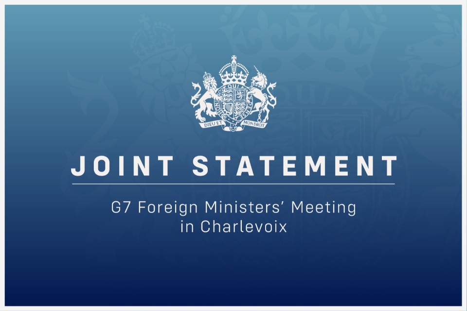 Imagem relacionada à notícia: Declaração conjunta do G 7 Reunião dos Ministros dos Negócios Estrangeiros em Charlevoix